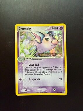 Pokemon Grumpig Holo Purple Yellow Card